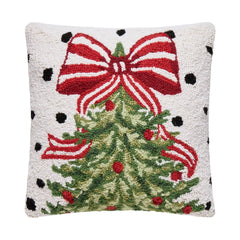 Polka dot Christmas tree hook pillow
