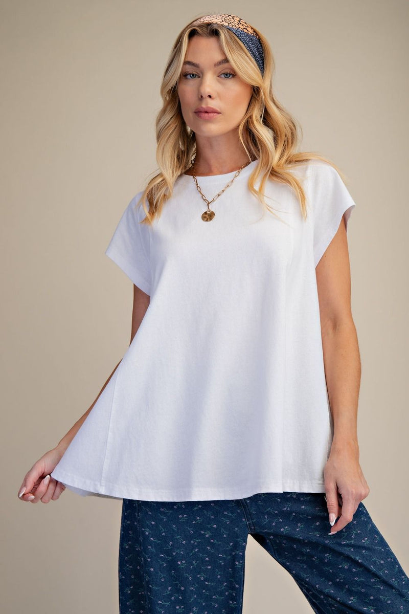 Short sleeve pleated top
