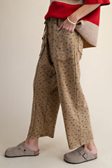 Ditsy mineral wash barrel pant