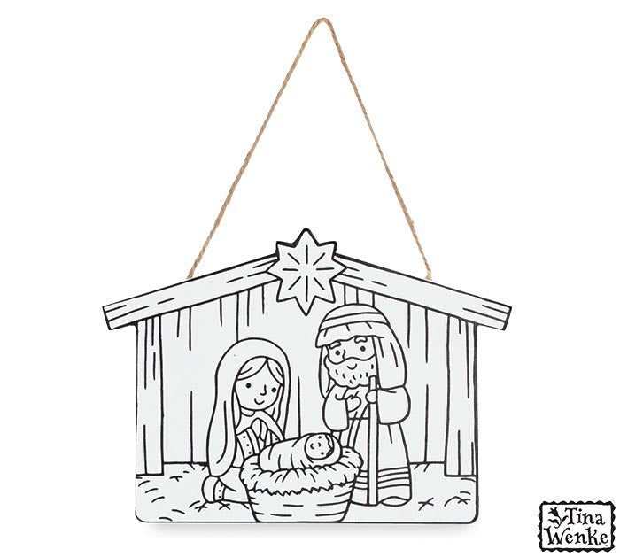 Color me nativity ornament