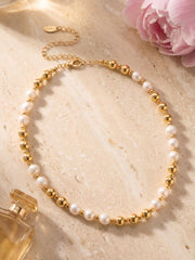 Pearl & Bead Tennis Necklace - 4NGK6BGMDP: Neutral