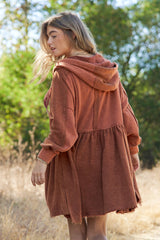 Mineral Washed Slouchy Lounge Zip Up Jacket