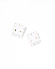 Screwback Stud Earrings - Peppermint Twist