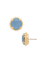 Cushion-Cut Solitaire Stud Earrings -Pastel