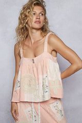 Solid Lace Patch Detail Woven Set