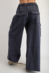 Mineral washed knit pant
