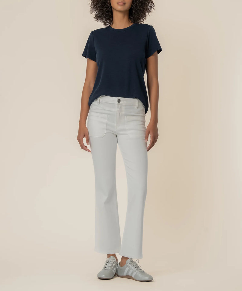 White Kelsey High rise Flare