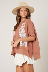 Sequin Cheetahs Oversize Top