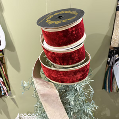Red Velvet Metallic Dupion Gold piping
