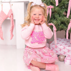 Pink Christmas Santa Hat Clip Set - Kids Hair Accessories