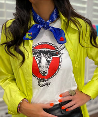 Embroidered Cactus ❤️ Bandana: Black