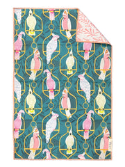 Bouffant: Reversible Hand Towel: Turquoise/White/Pink / 19x29 in / Hand Towel