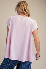 Short sleeve pleated top