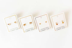 Screwback Stud Earrings - Violet Heart