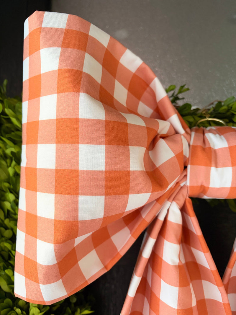 The Georgia Peach Gingham Bow