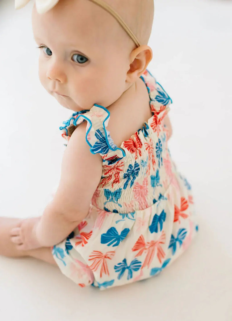 Maylen Poplin Bubble in Patriotic Bows