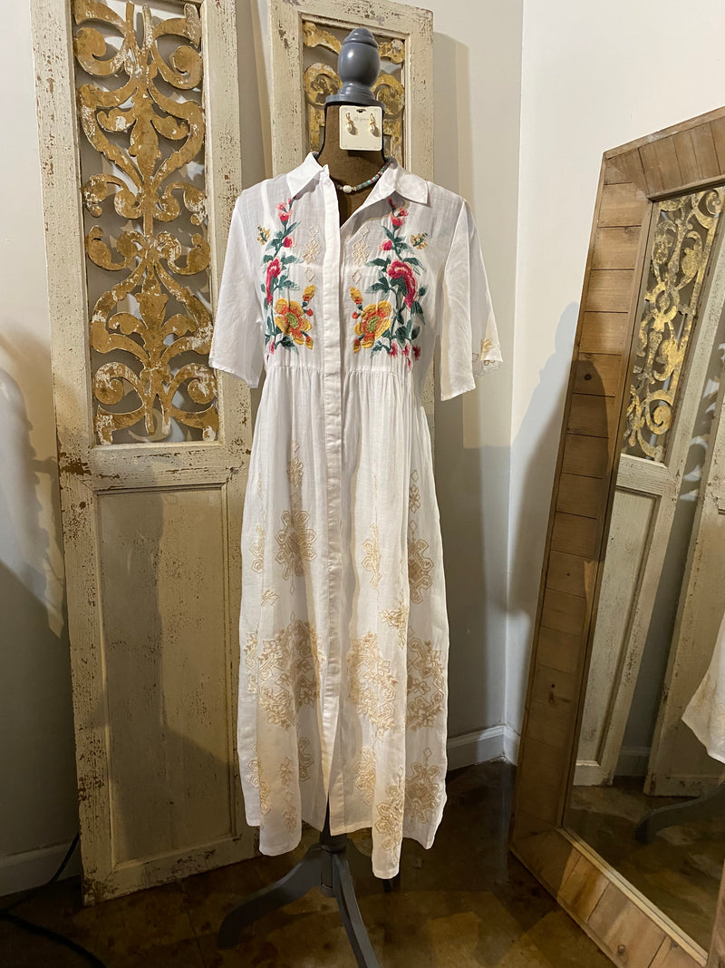 Sunnie flutter sleeve dress with slip