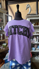 QOS Purple and balck Whitchy top