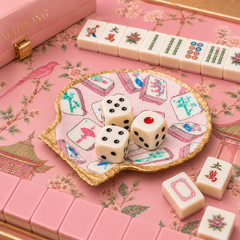 Mahjong Shell Jewelry and Trinket Dish - Pink
