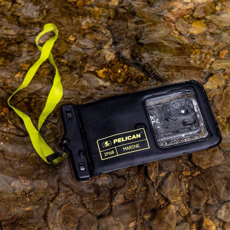 Pelican Marine Waterproof Floating Pouch XL - Phone Pouch: Black/Hi Vis Yellow