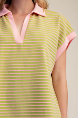 Striped texture crop pant set