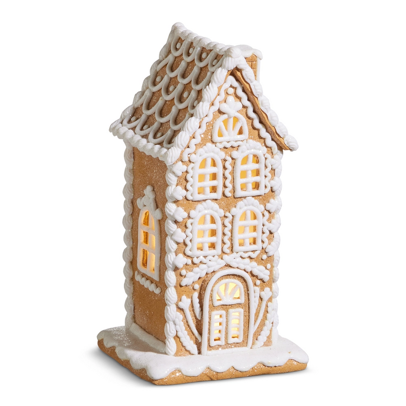 10” lighted gingerbread house