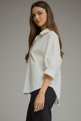 White collar top with Gold detail