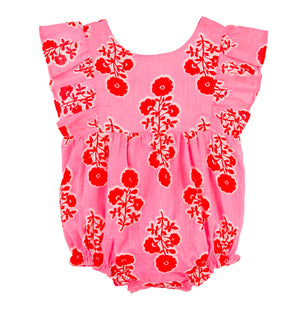 Hot pink ruffle printed bubble
