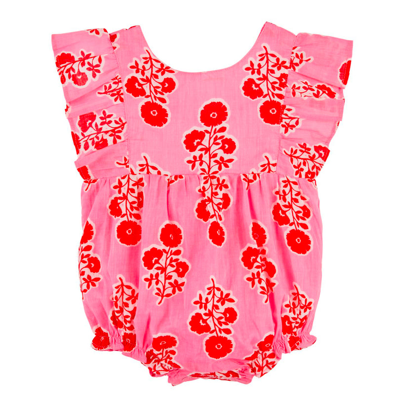 Hot pink ruffle printed bubble