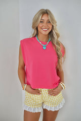 Yellow Denim Gigham shorts
