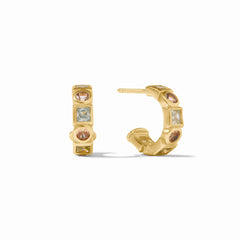 Jolie hoop and charm earring multi stone