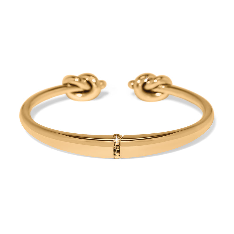 Interlock single knot Gold open hinged bracelet