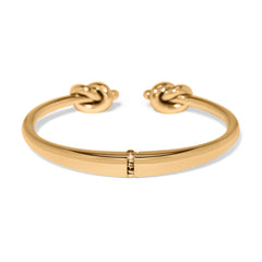 Interlock single knot Gold open hinged bracelet