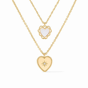 Heart duo delicate necklace