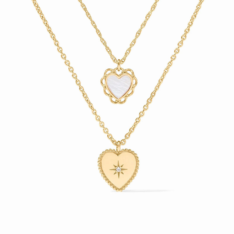Heart duo delicate necklace