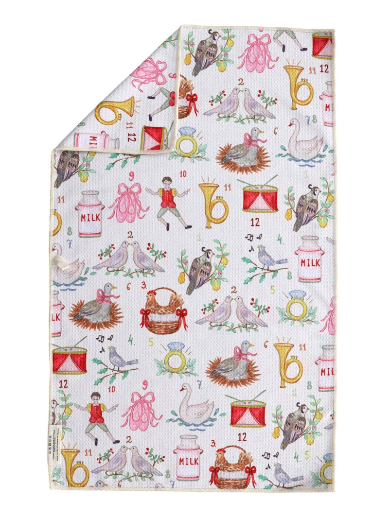 Partridge in a Pear Tree: Double-Sided Hand Towel: White / Hand Towel (17 in x 27 in)