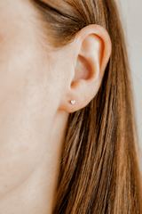 Screwback Stud Earrings - Micro Tessa Heart Silver