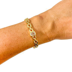 Gold Filled Bracelets: Baguette Watch Link Bracelet