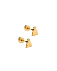 Screwback Stud Earrings - Micro Christmas Tree
