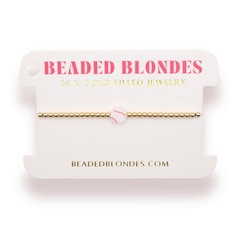 Baseball Bracelet on Gold: Gold / Petite 6.25 inch