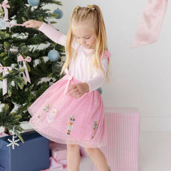 Nutcracker Applique Christmas Long Sleeve Dress