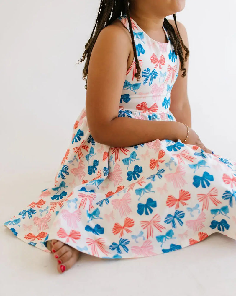 Sofia Dress in Patriotic Bows