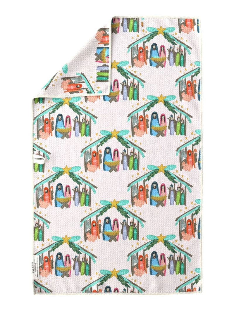 Away in a Manger: Double-Sided Hand Towel: Cream / Hand Towel (17 in x 27 in)