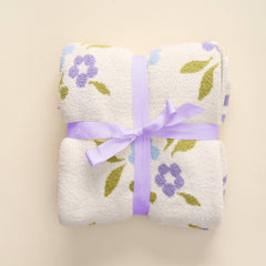 Cozy Dreams Luxe Blanket-Scalloped Floral Periwinkle