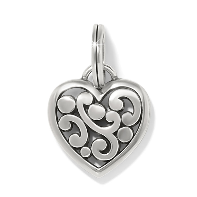 Silver contempo heart charm
