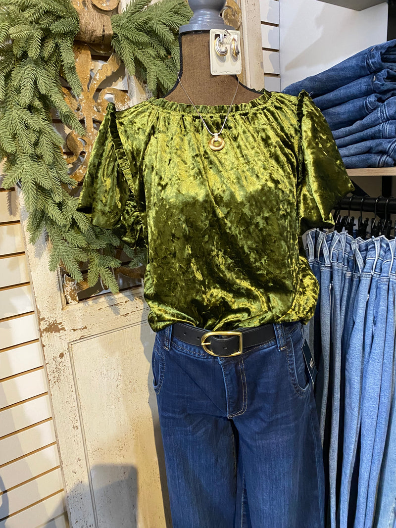 Velvet Flounce top