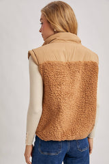 SHERPA CONTRAST HIGH STAND COLLAR VEST