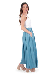 Chambray palazzo pant