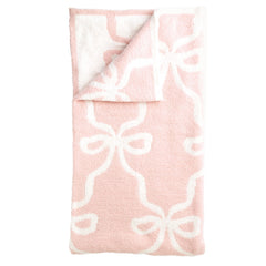 Blush bow blanket