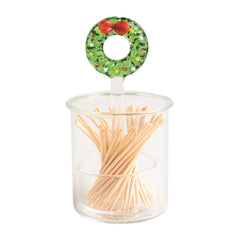 Glass toothpick holders